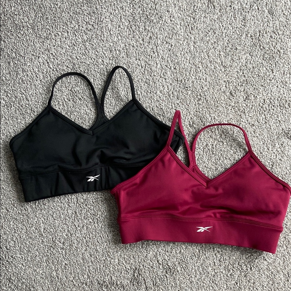 Reebok Women's Black and Maroon Sports Bras